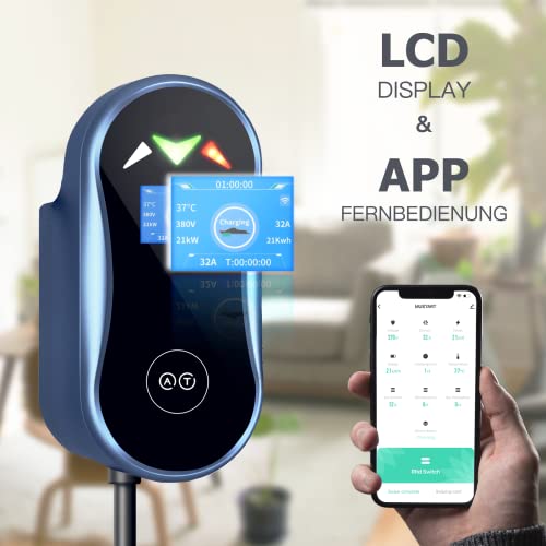 EVFUEL EV borne de Recharge vehicule Electrique Type 2 triphasé Chargeur Station 22kw/380V/32A/1m vers Le boîtier de Distribution (sans Prise de câble) – Image 4