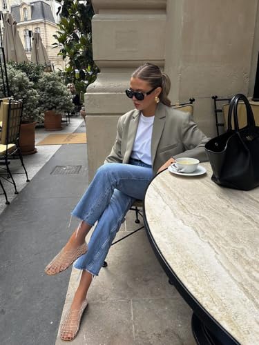 Jelly Mesh Ballet Flats for Women Clear Hollow Jellies Flat Sandals Round Toe Slip On Beach Balleria Flat Shoes3