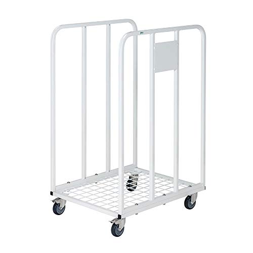 Gitterrollwagen 150 kg, mit 2 Seiten, LxBxH 530 x 630 x 1.000 mm, weiß lackiert