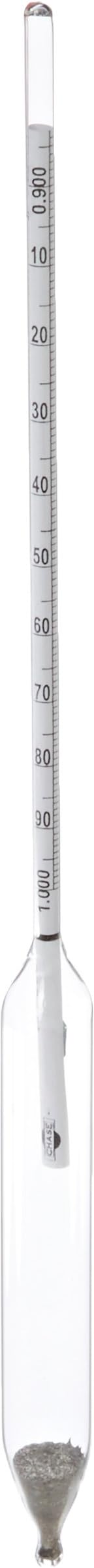 Chase Instruments 1912 Light Liquid Specific Gravity Hydrometer, 0.900-1.000mm Graduation Range, 0.001mm Interval