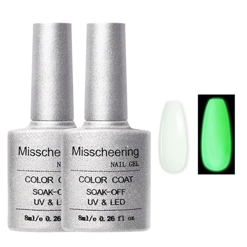 Set 2 piezas de esmalte de uñas luminiscente transparente miniatura 1
