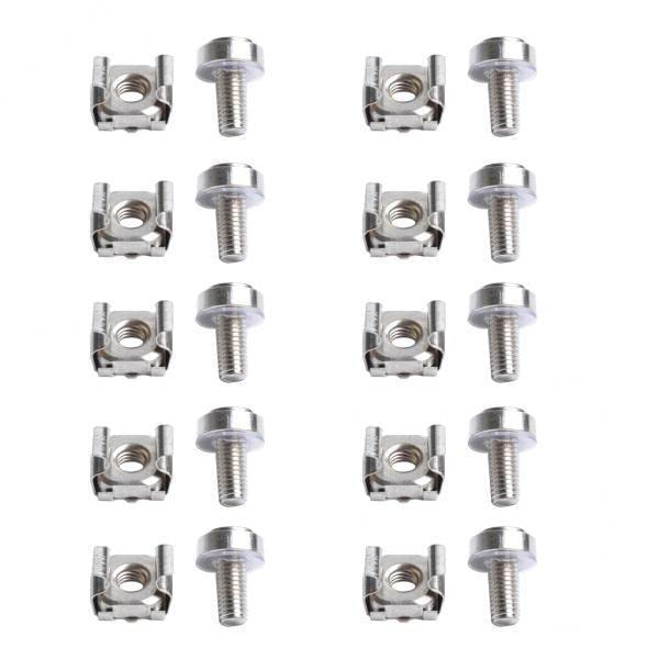 CALANDIS™ 3x10 Pack Lot - M6*20 Rack Mount Cage Nuts & Screws w/Washers - Square Clips | Rackmount Cabinets & Frames | Racks Chassis & Patch Panels | Enterprise Networking Servers-image-5