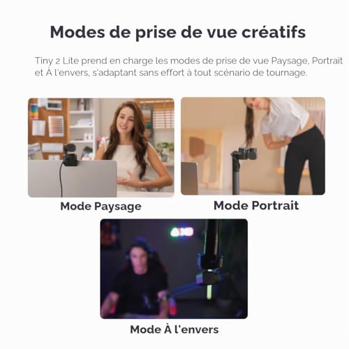 PTZ 4K Webcam 1080P@60fps HDR OBSBOT Tiny 2 Lite pour PC et contrôle gestuel - 4