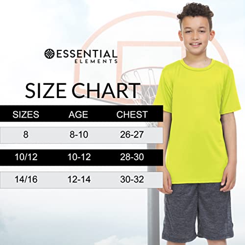 Boys Active T-Shirt - Quick-Dry Athletic Workout Training Stretch Crew Neck Short Sleeve Top 5 Pack4