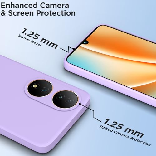 Image of Outlouders Back Cover for Vivo Y100 5G | Camera Protection | Durable Soft Matte Silicone Bumper Case (Purple)