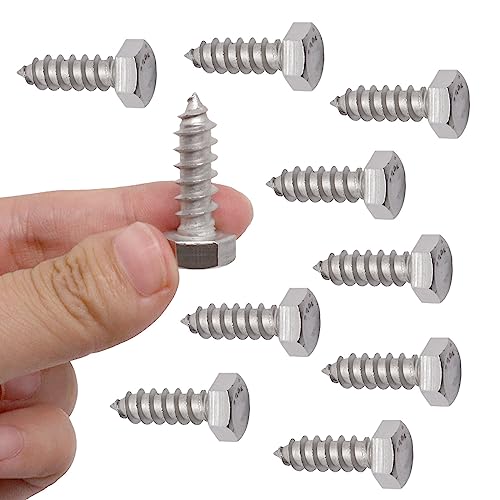 Benliudh 022629 5/16 Inch X 1 Inch Hex Lag Screws, 304 Stainless Steel Lag Screws Bolts thumb #4