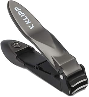 Nail Clippers for Men with Catcher - KLIPP Razor-Sharp Heavy Duty Self-Collecting Nail Cutters with Ergonomic Lever Keep Fingernails and Toenails Impeccably Manicured - Includes Ziplock Pouch