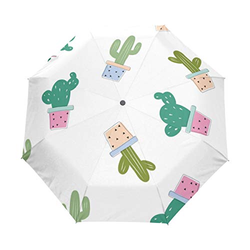 Fresh Cactus 3 Folds Auto Open Close Anti-UV Umbrella