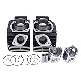 WQSING Cylinder Top End Kit 64mm Cylinder Piston Kit Aluminium Alloy 360-11311-00-00 Compatible with 1973-1975 Yamaha RD350 360-11321-00