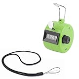 FormVan 4 Digit Hand Tally Counter with Lanyard, Mechanical Lap Tracker Manual Clicker with Metal Fi