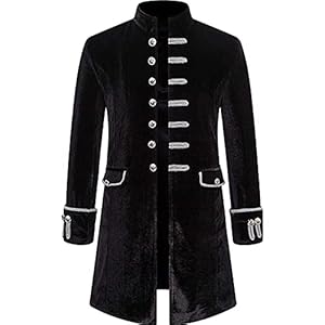 CNLINAHOME Herenjas pure kleur mode Steampunk retro uniform Halloween Kerstmis cosplay kostuum