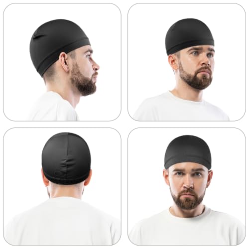 Image of WY LIGHTING LEVEL 3Pcs Skull Caps Soft Lightweight Beanie Hats Moisture Wicking Stretchy Breathable Helmet Liner for Men