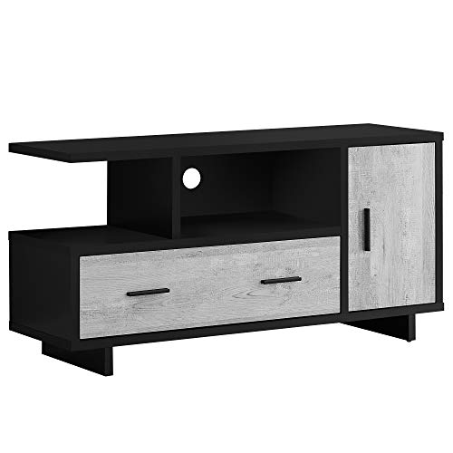 Monarch Specialties I Stand-48 L/Black/Grey Reclaimed Wood-Look Tv Stand, Gray #TOP1