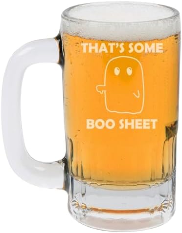 12oz Beer Mug Stein Glass Gift That's Some Boo Sheet Funny Ghost ...