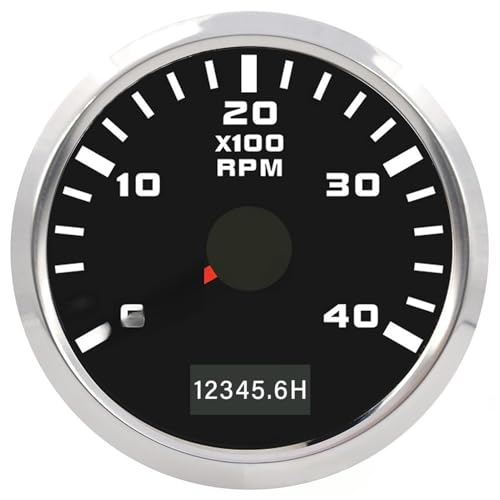 3000/4000/6000/7000/8000RPM 52mmタコメーター ガソリン/ディーゼル車/船舶用防水タコセンサー付き 簡単なインストール(B,4000RPM)
