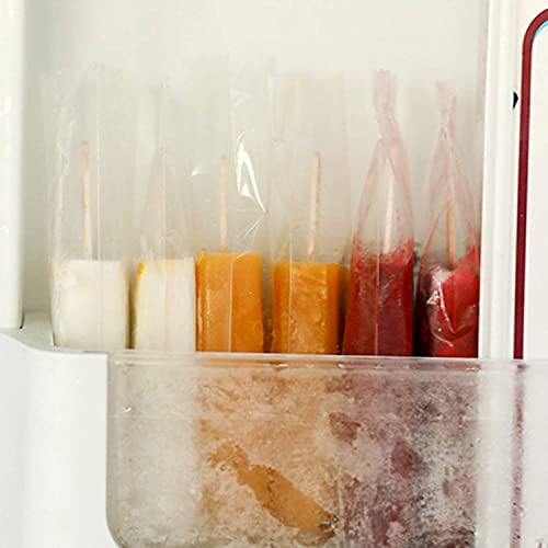 Ice Popsicles Bags Thick Frozen Pops Ice Cream Plastic Wrappers For Candy Food Grade Hot Sealing Packing Containers (200Pcs,Clear) #TOP2