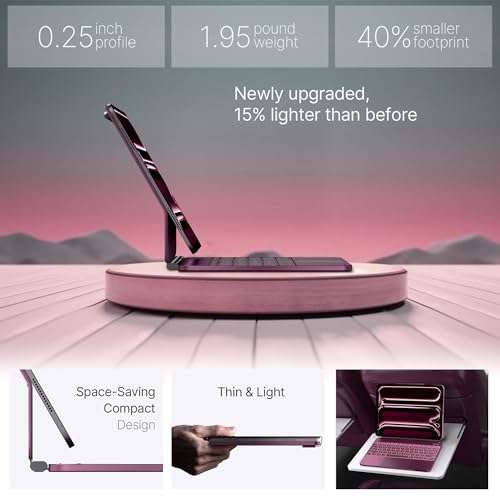 Image of typecase Keyboard Case for iPad Pro 13-inch (M5 2025 / M4 2024), Magic Keyboard with 11 Colors Backlight, Keyboard Case with Pencil Holder, Multi-Touch Trackpad, Easy-Set Magnetic Stand, Raspberry