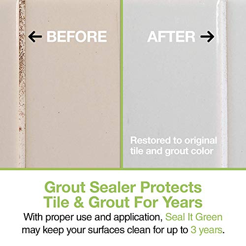 Powerful Grout & Tile Cleaning Gel-Natural, Bleach-Free, Non-Toxic – Penetrating Plant Based Surfactants Easily Eliminate All Stains In Showers, Bathrooms, Kitchens And More-Large 32 Oz - Combo Pack #TOP3