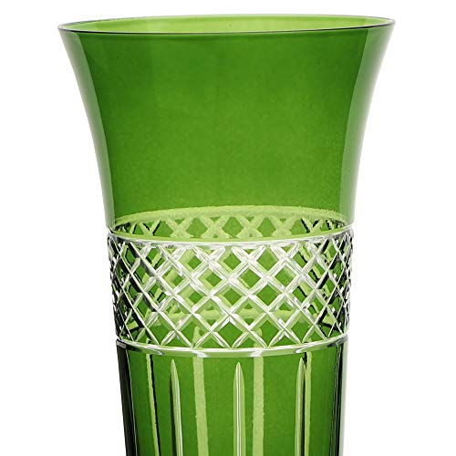 Taça para Champanhe em Cristal Ecológico, Angela Lapidada, A24,5cm, 190ml, Cor Verde, Bohemia