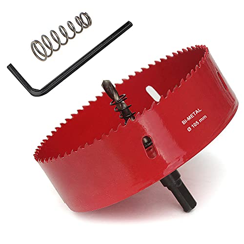 SagaSave 105mm HSS Bi-Metal Hole Saw with Corn Hole Drilling Cutter