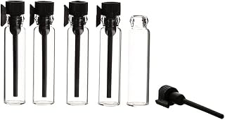 100 Pcs Mini Clear Glass Perfume Vials Tiny Portable Perfume Sample Bottles Refillable Empty Oil Sample Containers with Caps 1ML