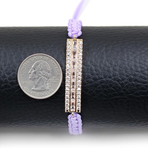 Image of Hand-woven String and Tennis Zircon Bracelet, Stylish Retro Adjustable Bracelet BFF Cubic Zirconia Crystal Women's Love Friendship Jewelry