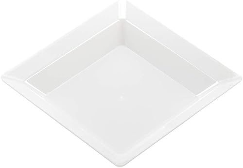 Miniatura 8 de Restaurantware Platos de fiesta de 4.25 pulgadas, 100 platos cuadrados desechables, resistentes a las grietas, reciclables, platos pequeños de