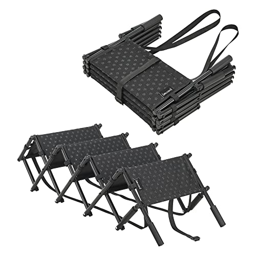 [en.casa] Hundetreppe Colchester Haustiertreppe Einstieghilfe 4-stufig faltbar bis 55 kg für kleine und große Hunde Metall/Polyester Schwarz