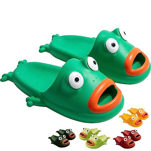 Hauioe Frog Flip Flops - Couple Beach Slippers, Bath Shoes, Non-Slip Fish Slipper, Summer Funny Slides