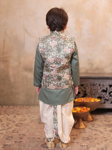 Image of AJ DEZINES Kids Ethnic Wear Kurta Waistcoat and Dhoti Pant for Boys