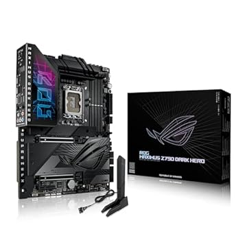 ASUS ROG Maximus Z790 Dark Hero (WiFi 7) LGA 1700 (Intel 14ª e 13ª e 12ª geração) Placa mãe para jogos (PCIe 5.0x16, 5xM.2 Slots, DDR5, 2X Thunderbolt 4 Ports, USB Tipo-C frontal)