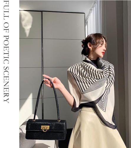 Women'S Geometric Animal Printed Scarf With Cotton And Linen Texture Shawl4