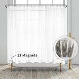 Clawfoot Tub Shower Curtain Liner with 12 Magnets - 180' W x 60' H Short PEVA Shower Curtain Wrap Around for Bathroom, Waterproof PVC Free & Metal Grommets - Frosted, 180x60