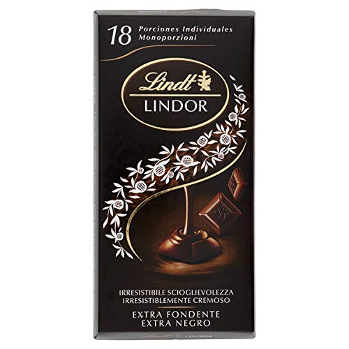 CIOCCOLATO LINDOR EXTRA FONDENTE CON MORBIDO RIPIENO 18 MONOPORZIONI LINDT100GR