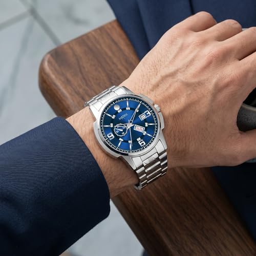 Matrix Blue Dial Stainless Steel Strap Watch - Image 3