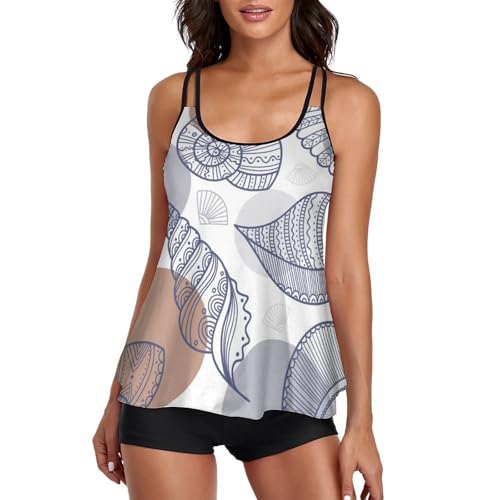 Maillot de Bain Tankini Femme Coquille Idéal pour Vos Journées au Bord de Mer