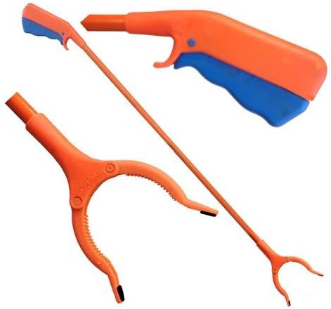 Miniatura 4 de ArcMate Qwik-Pik - Herramienta económica para recoger basura, recogedor de basura para exteriores, mandíbulas abiertas de 3.5 pulgadas, gira 360