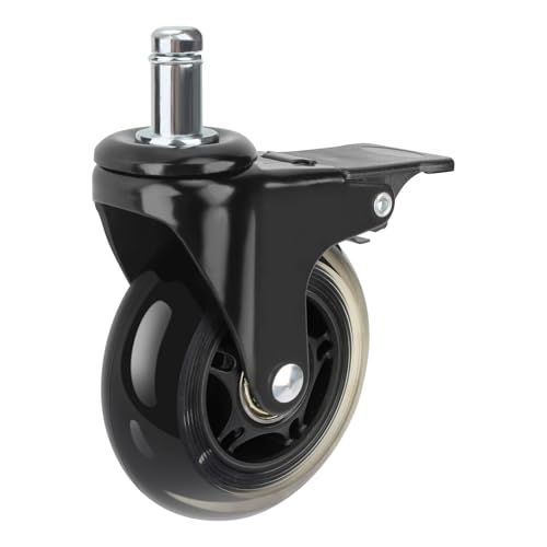 Image of 3-Inch Swivel Caster Wheel with Brake for Traeger Pellet Grills: HDW302 - Grill Wheel Replacement for Outdoor Cooking