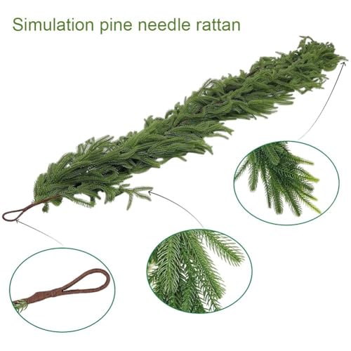 Guirlande de pin artificiel souple 180 cm pour decoration interieure de Noel - 7