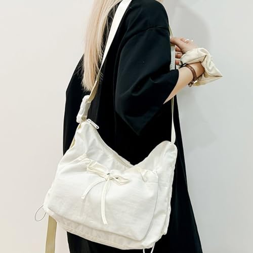 Women's Fashion Shoulder Bag Nylon Underarm With Bows Decorations And Adjustable Strap For Various Occasion Women's4