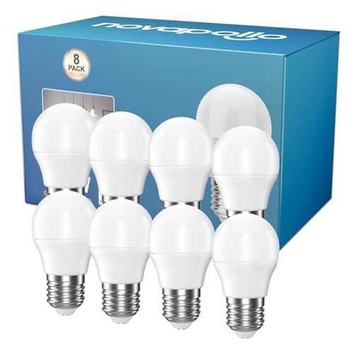novapollo E27 LED Lampe, ersetzt 40 Watt, 2700K LED Lampen mit Warmweißem Licht 470LM, 200° Abstrahlwinkel, P45/G45 Birne Nicht Dimmbar, Energiesparende Lampen mit langer Nutzlebensdauer, 4.2W 8 Stück
