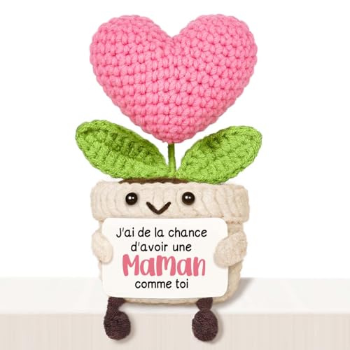 Giftasy Cadeau Maman, Cadeau Anniversaire Maman - Idee Tricotée en Cœur, Cadeaux Mere, Cadeaux Fete des Meres,
