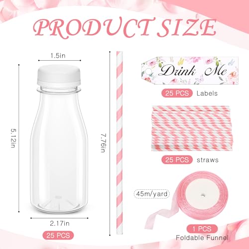 Set de 25 botellas plásticas con pajillas y tapa 250 ml miniatura 3