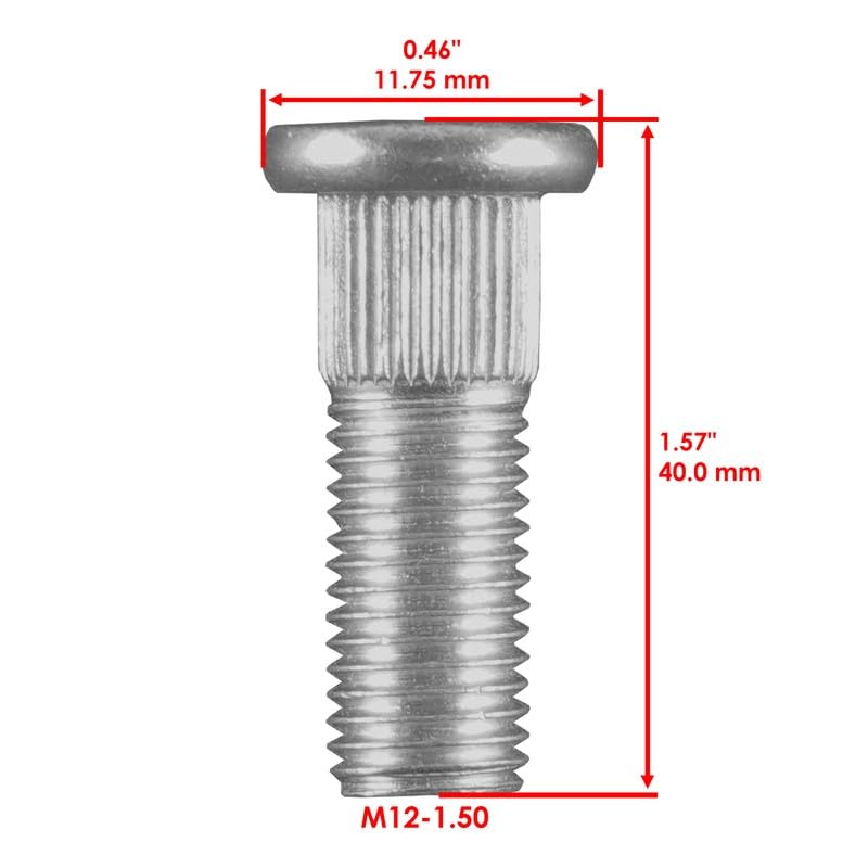 #US Replacement Parts 8 Front Or Rear Hub Stud Bolt Fits for Polaris GEM EM1400 2013-2021 All Options (diep#1725-10570)