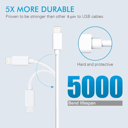 Image of Sounce Phone USB to Lightning Cable-20W Original [MFi Certified] Fast Charger Cable Power Charging Cord Compatible with iPhone 14 /13 /12 /11 /X /8 /7 /6 /iPad Series (White)