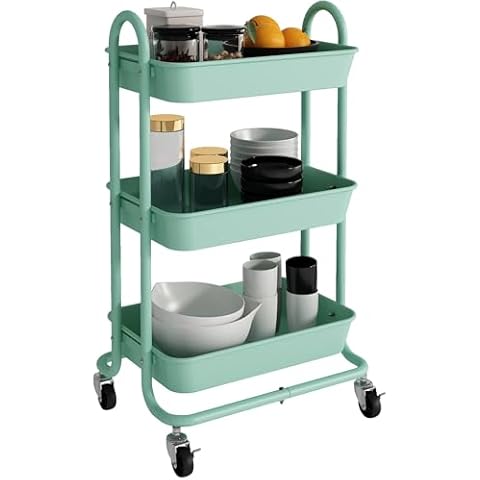Elitehouse 3-Tier Green Utility Rolling Cart Cover