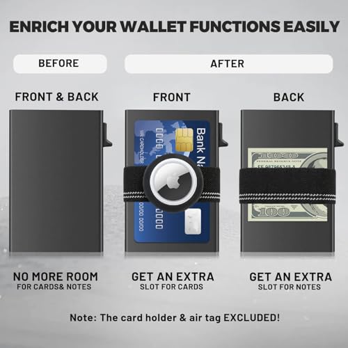 silicone airtag holder for pop-up wallets elastic strap wallet attachment  secure lightweight compatible with apple airtag 1-pack silicone version black