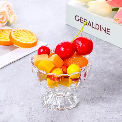Image of Glassbunny Crystal Dessert Bowls Set Clear Borosilicate Glass, Elegant Textured Glass Bowls for Sundae, Sweets & Pudding, Food-Safe & Scratch-Resistant - Perfect for Gifting 120ML Pack of 2