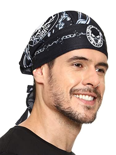 Unisex Headwrap, Polyester Biker Bandana, Moisture Sweat Wicking Skull Caps Doo Rag, Helmet Liner, Patka, Durag, Outdoor Head Wear, Cycling & Running Headband, Ride Forever, Free Size