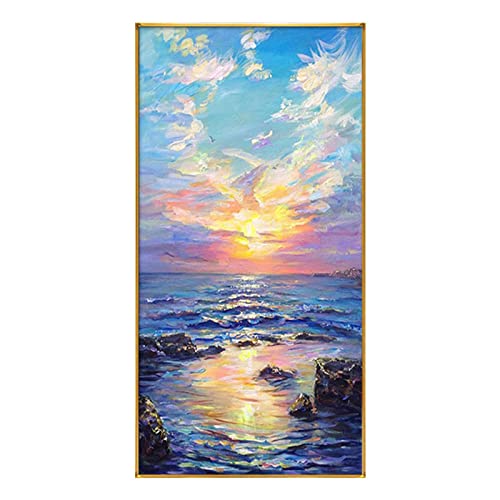 Peinture à l'huile paysage nuage pour grand salon au design moderne